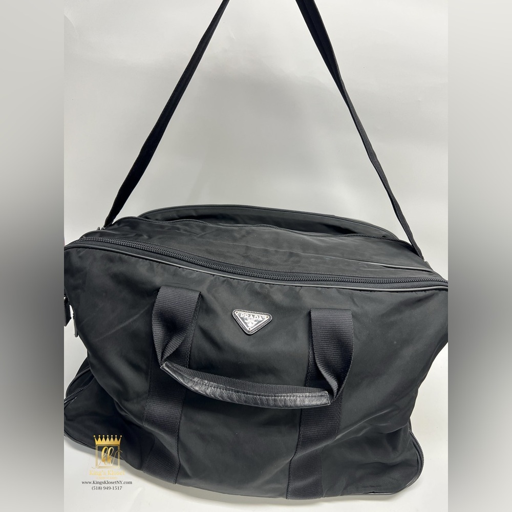 Prada nylon leather trim travel bag - Picture 3 of 16